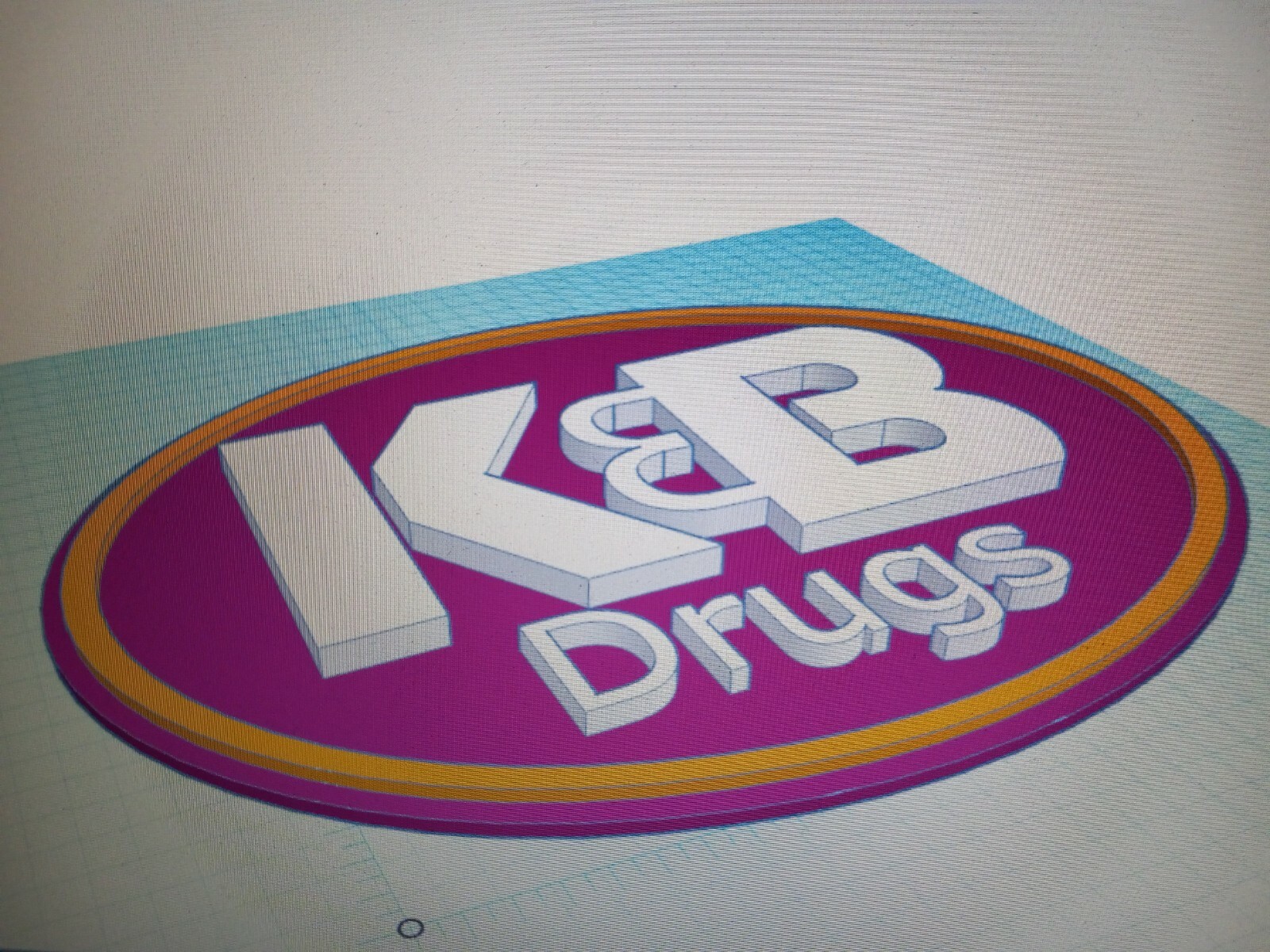 Vintage K&B Drugs Logo Sign,3D printed. 12" O.D. 3D Graphics reproduction logo