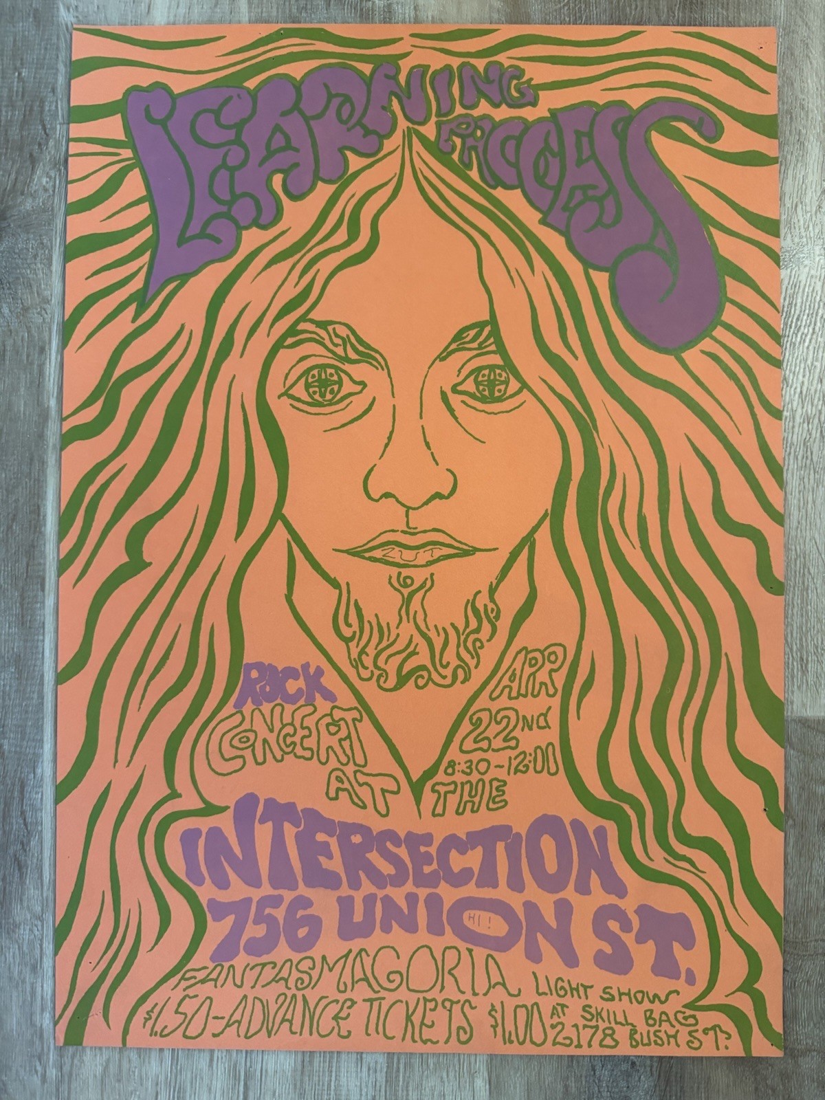 Learning Process at Intersection San Francisco Psychedelic Poster 1960s
