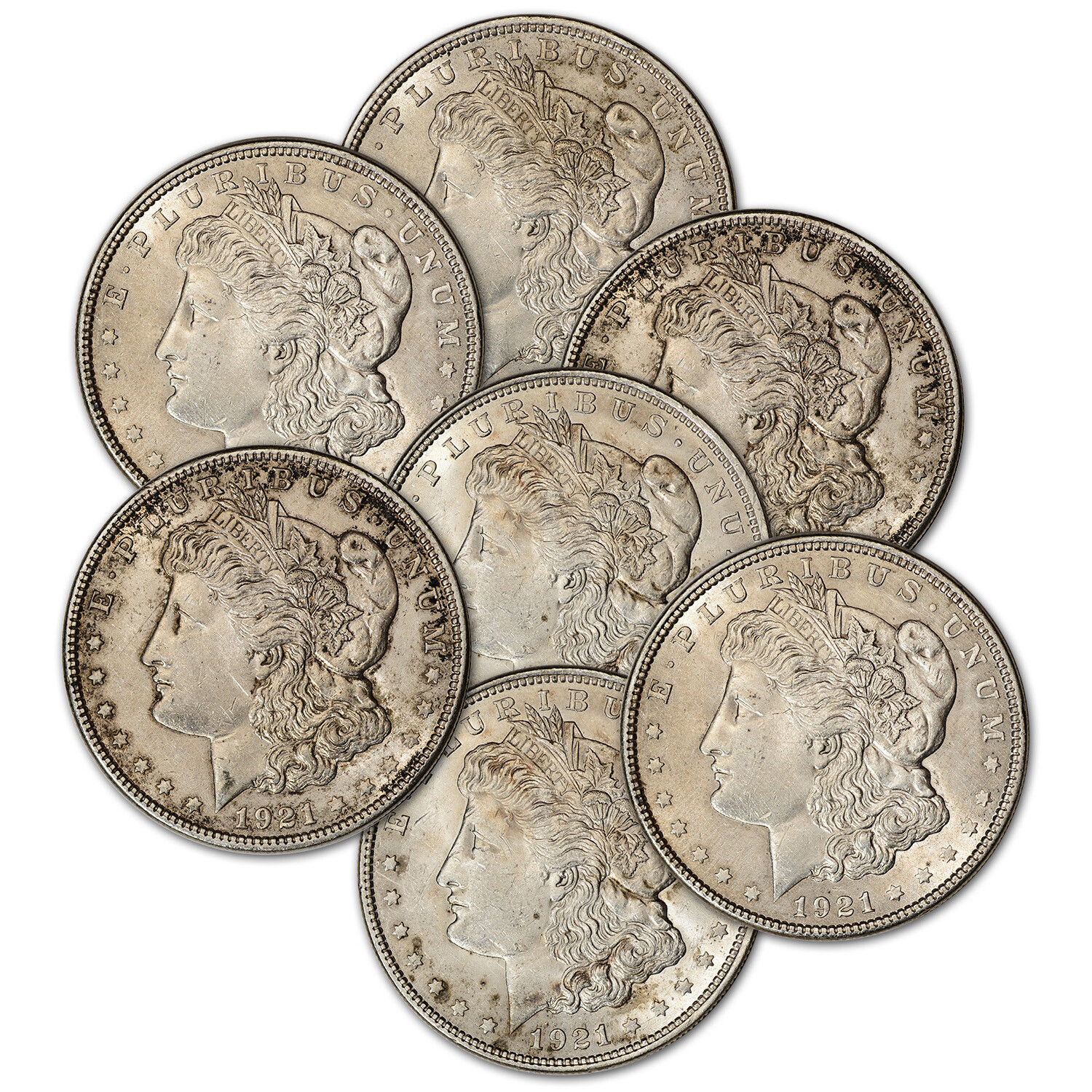 1921 US Morgan Silver Dollar - Roll of 20 coins - AU