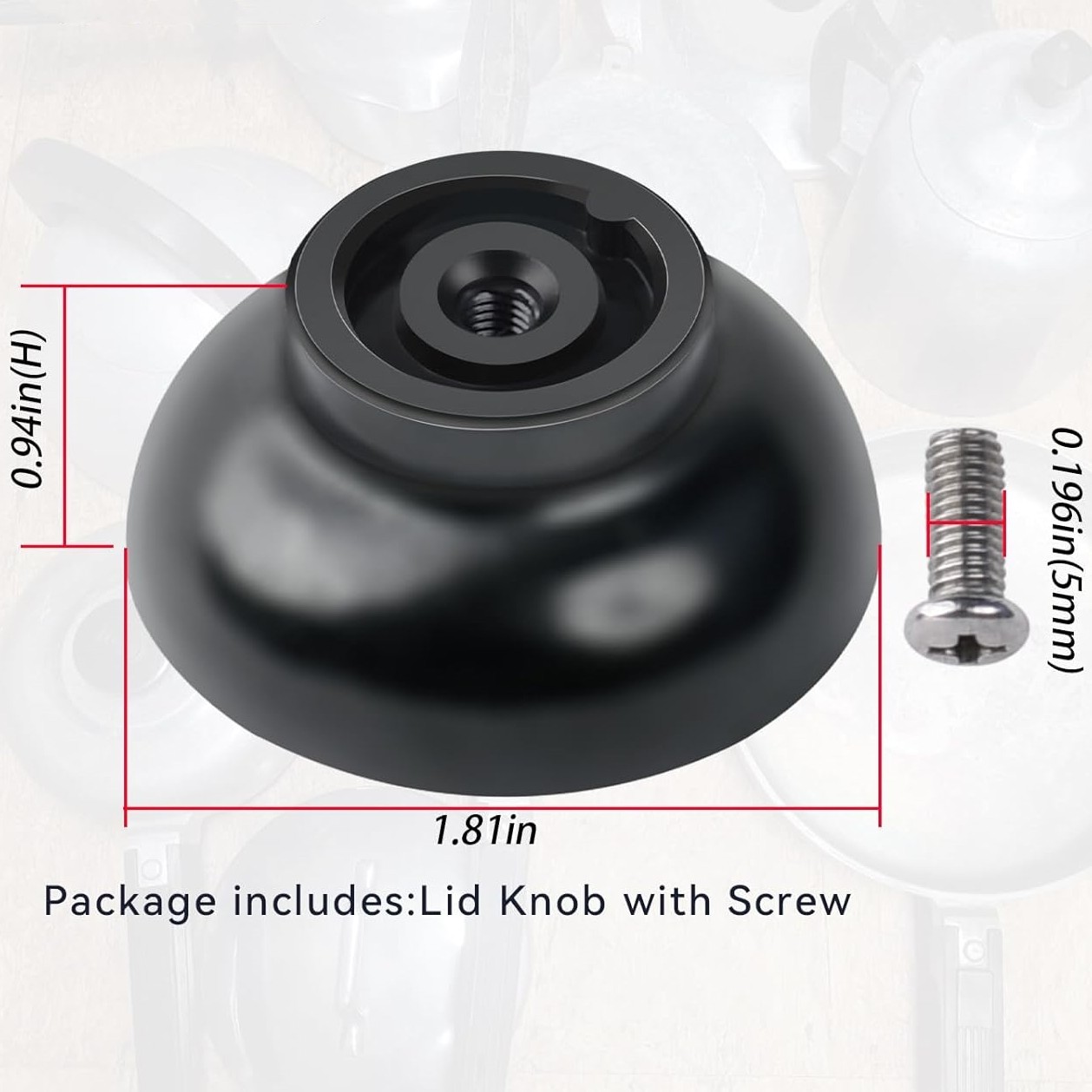 Lid Knob/Cookware Pot Knob Cover Knob w/Screw Fits Magnalite GHC, Wagner Ware