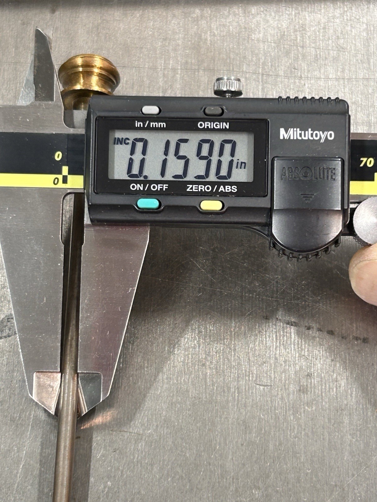 QTY 1 ANTIQUE CARD CATALOG SKEWER ROD WITH BRONZE KNOB AND BRONZE PLATED ROD