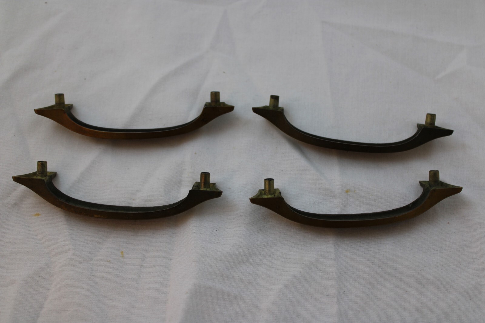 5 Vintage Keeler Brass Co Drawer Pulls Cabinet Handles MCM 7641 (4) & 7642 (1)