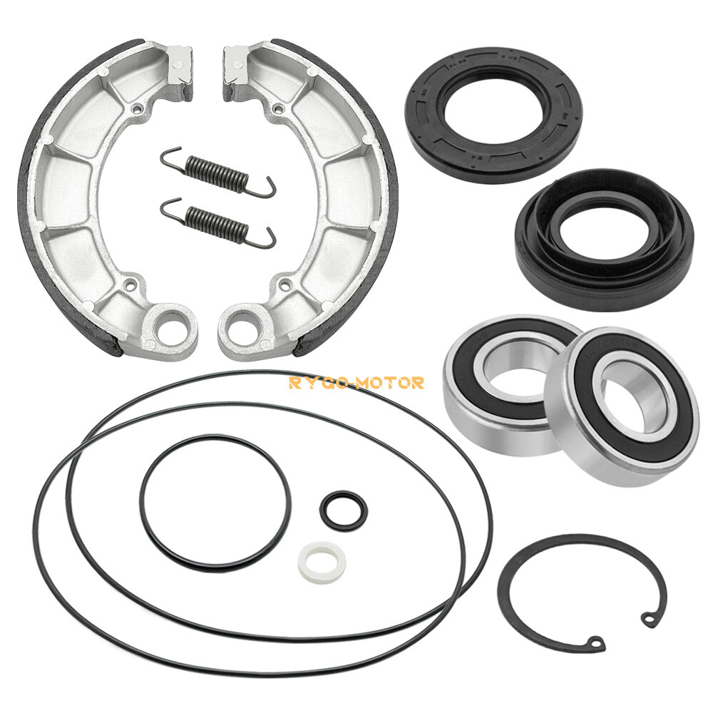 Rear Brake Drum Bearing Seals w/Shoes Kit for Honda Foreman 500 TRX500 2005-2013