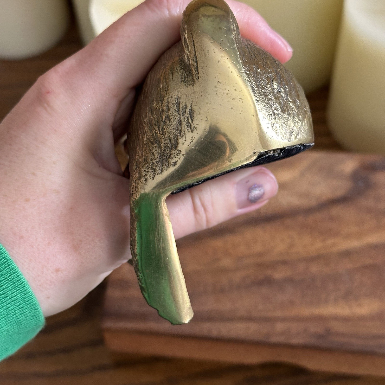 Vintage Sleeping Brass Bunny Rabbit Shelf Sitter