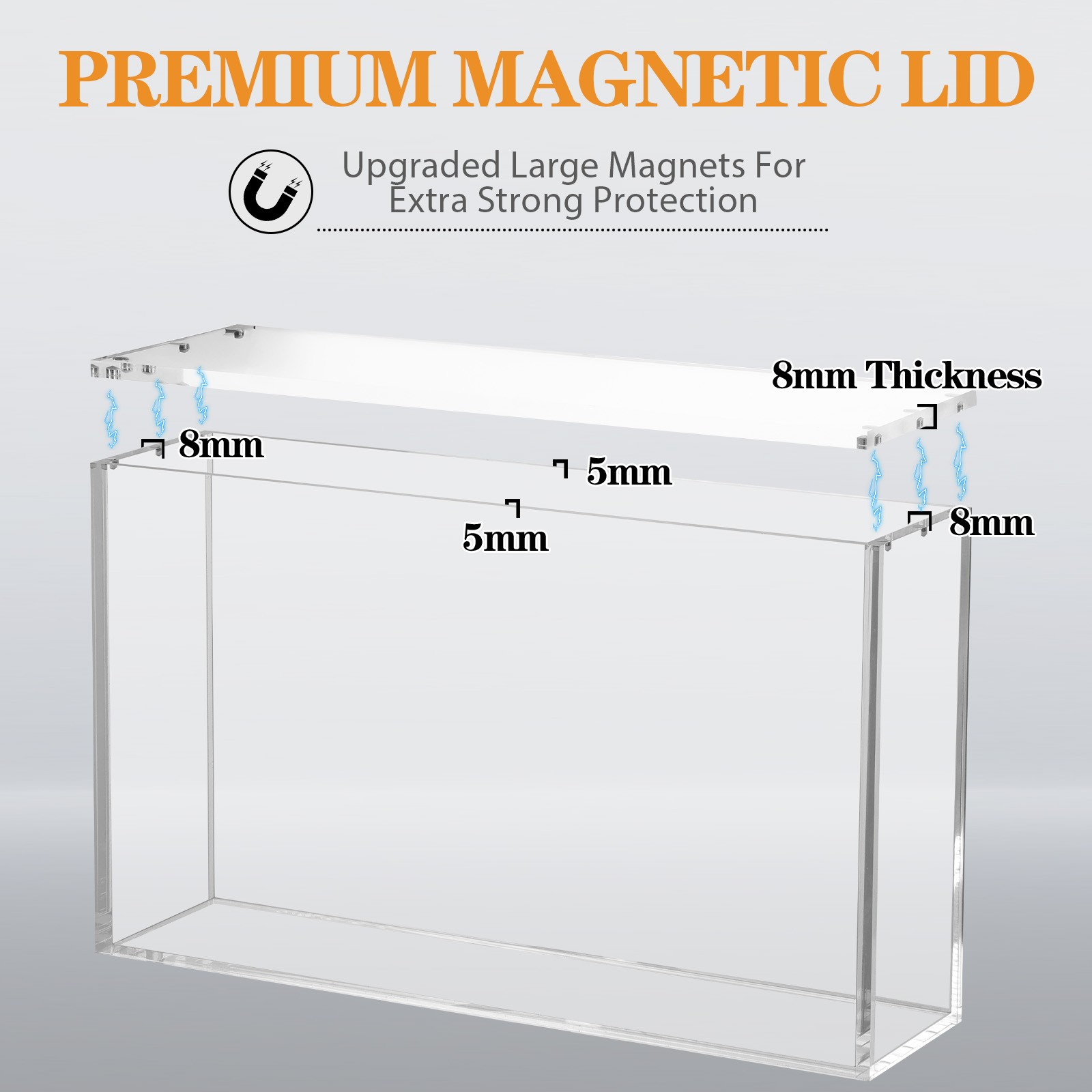 Magnetic Acrylic Case for Pokemon Charizard UPC Display 8+5mm Storage Protector