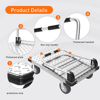 ( USED ) Folding Hand Truck Dolly Cart Wheels Cart Trolley Moving 2000 lbs