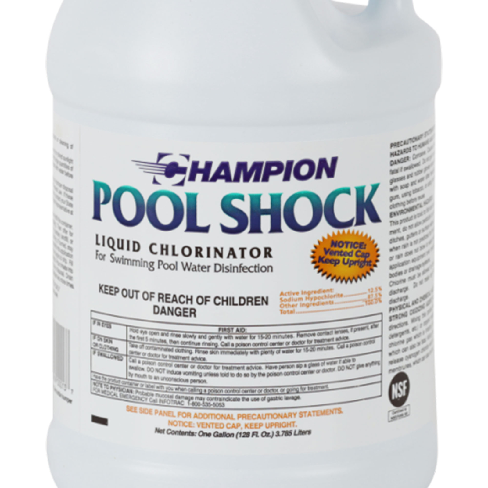 Champion Pool Shock Liquid Chlorinator for Pool Water Disinfection (4 Pack)