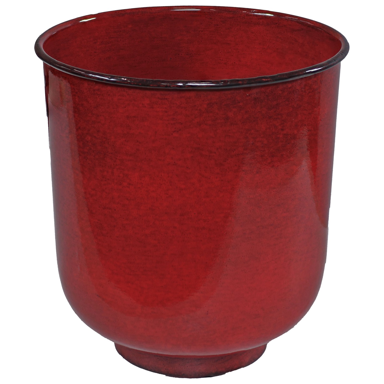 Vivian Metal Planter - 11 in - Ruby Glaze - Set of 2 by Sunnydaze