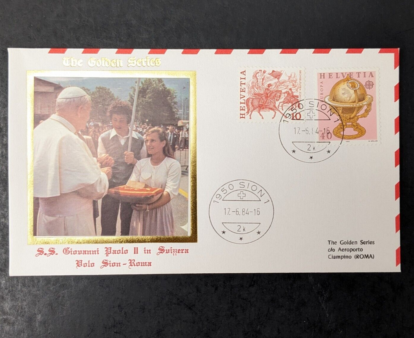 Pope John Paul II Golden Series Trip to Switzerland 10 Covers, Postcards Stamps