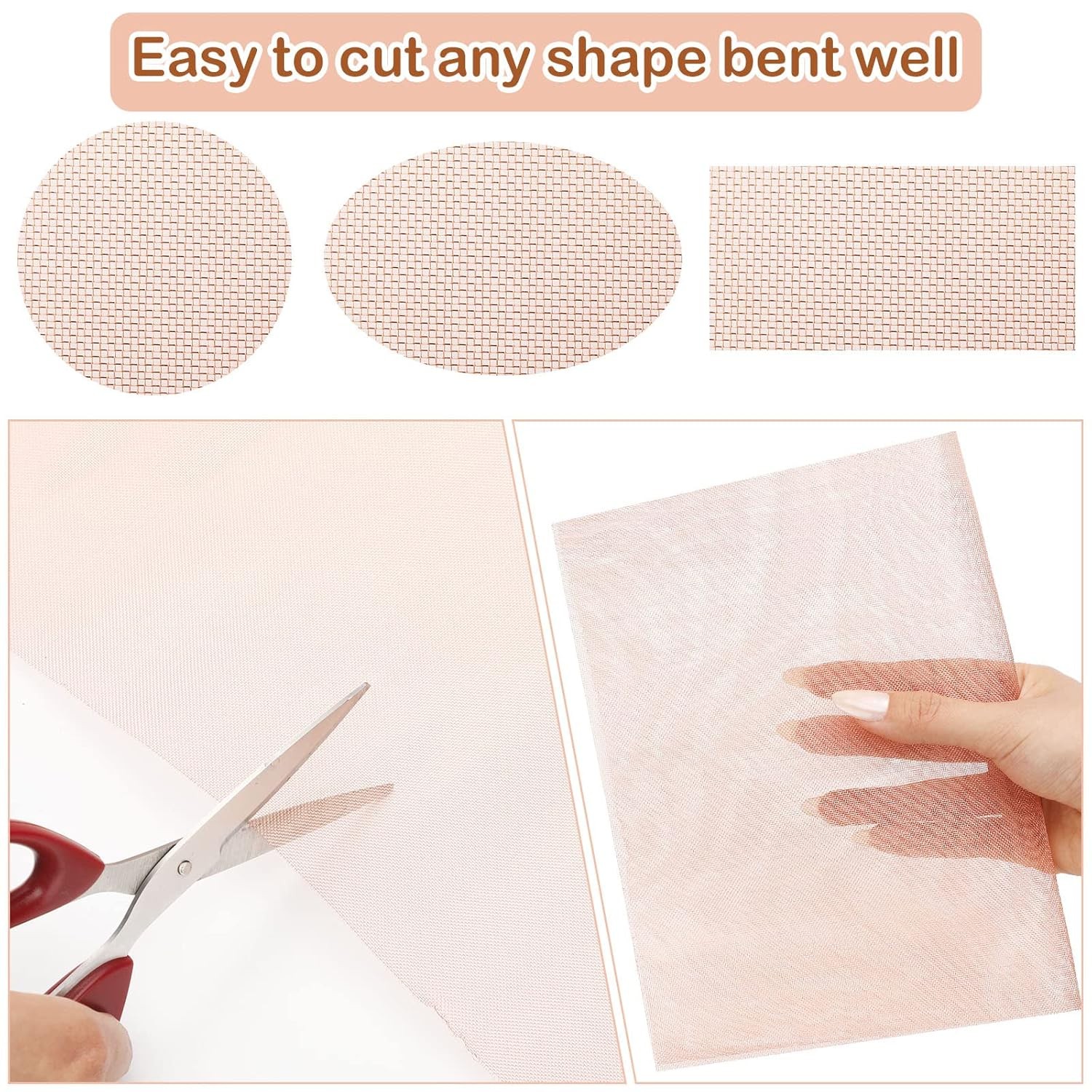 12 Inch X 10 Ft Copper Mesh Screen 99.9% Pure Copper 40 Mesh Roll Wire Fabric