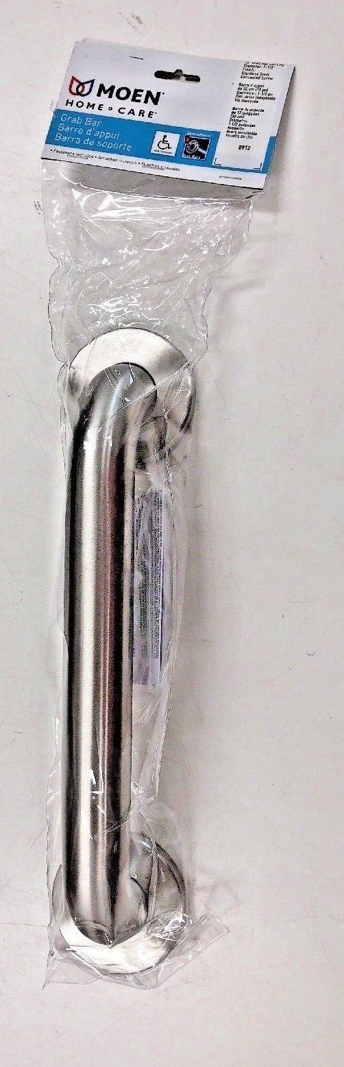 Moen 8912 12" Stainless Steel Bathroom Grab Bar Safety Handle NIP