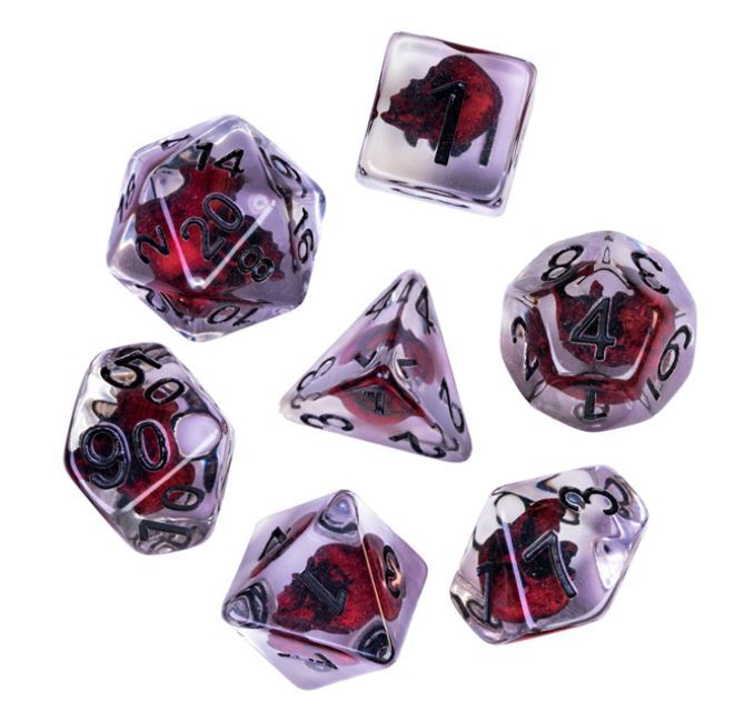 Bleeding Skull 7 Dice Set for DND and Pathfinder RPG Games