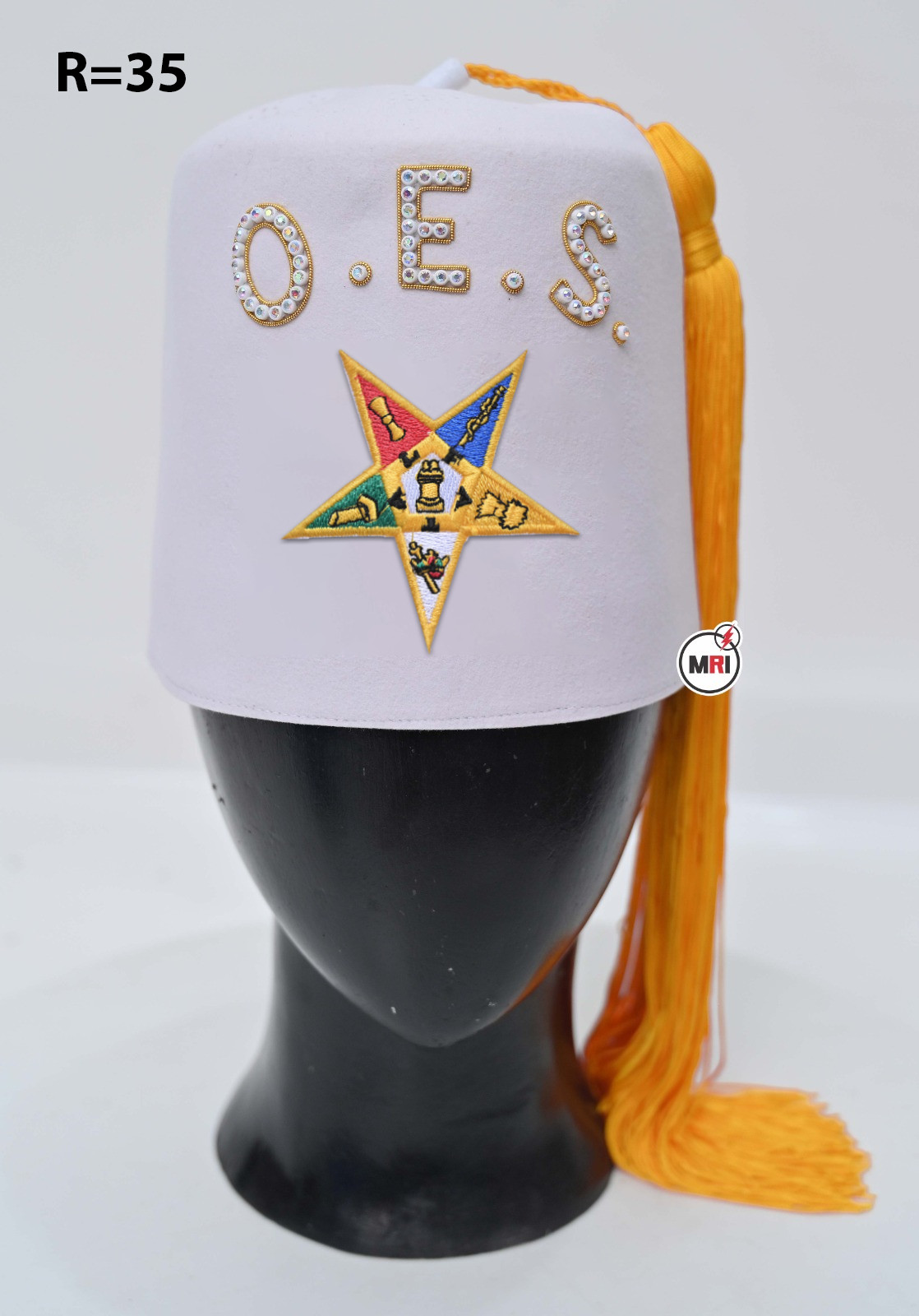 Order of Eastern Star OES Fez Hat Custom Made White Fez