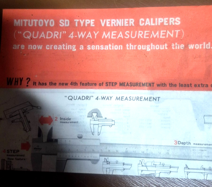 MITUTOYO SD Type Vernier Calipers "QUARDI" 4-WAY MEASUREMENT made in Japan New
