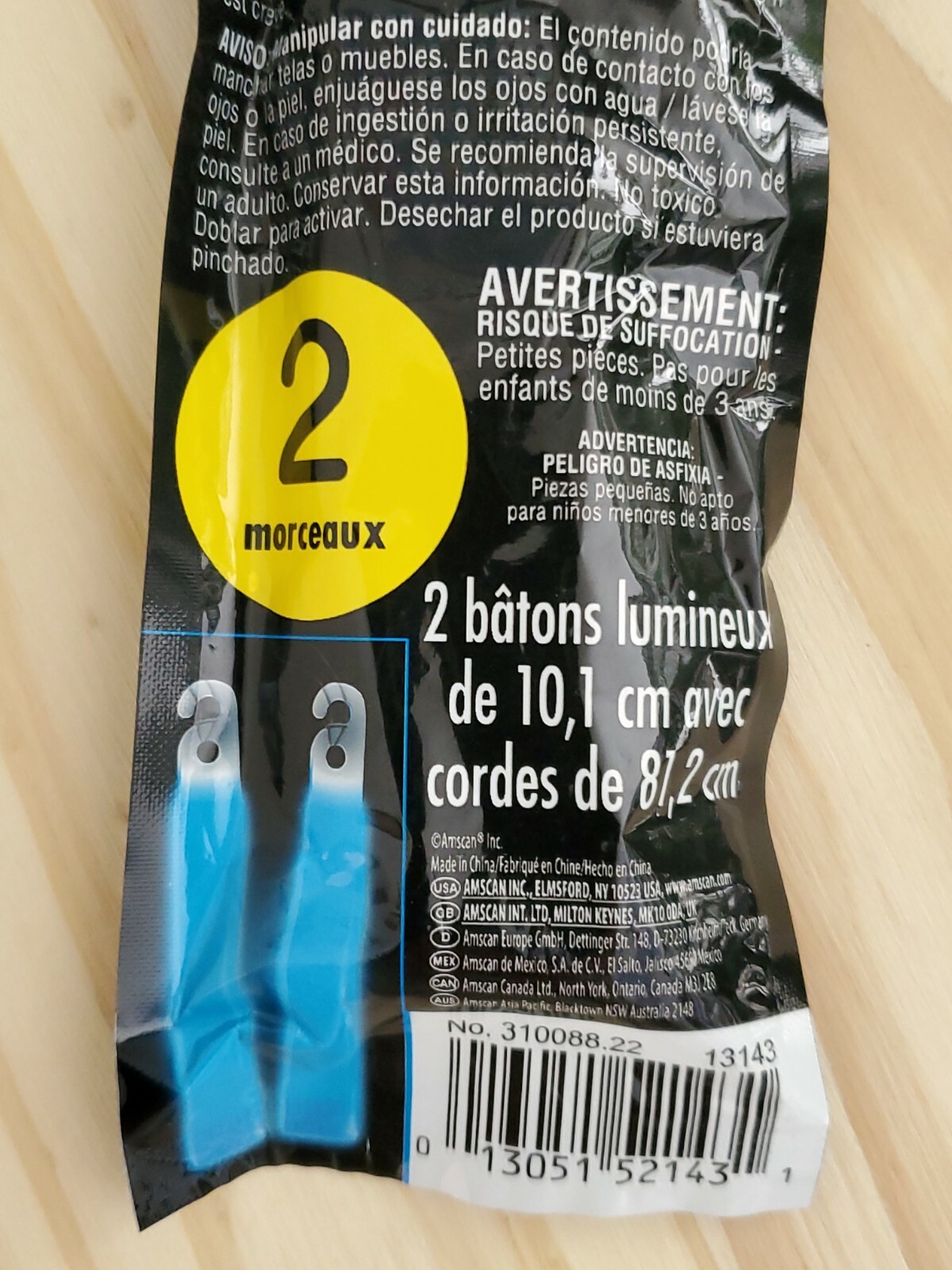 Glow Sticks 2 Pack Four Inches Blue