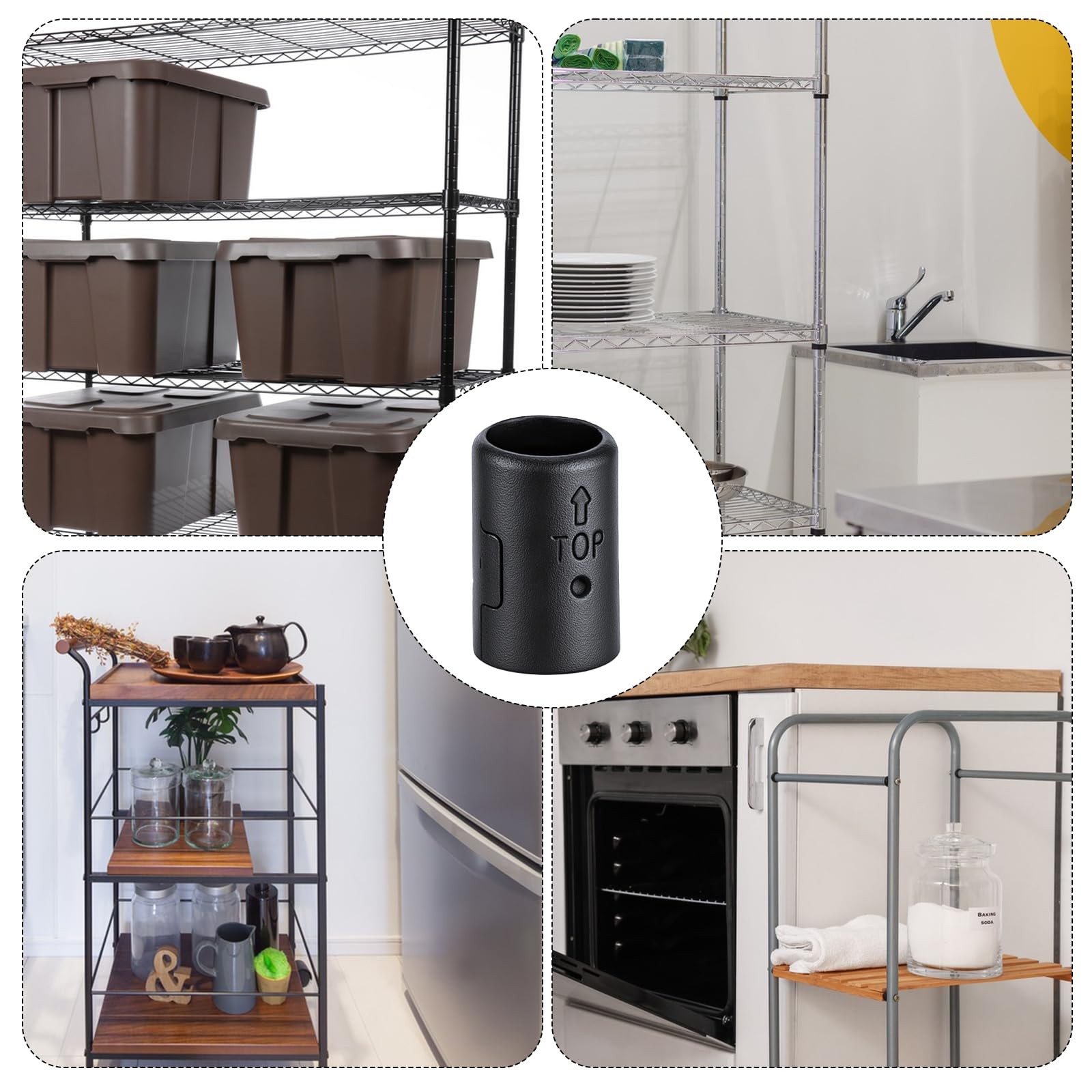 24 Pcs Wire Shelf Clips 3/4" Post Plastic Rack Replacements for Wire Shelving