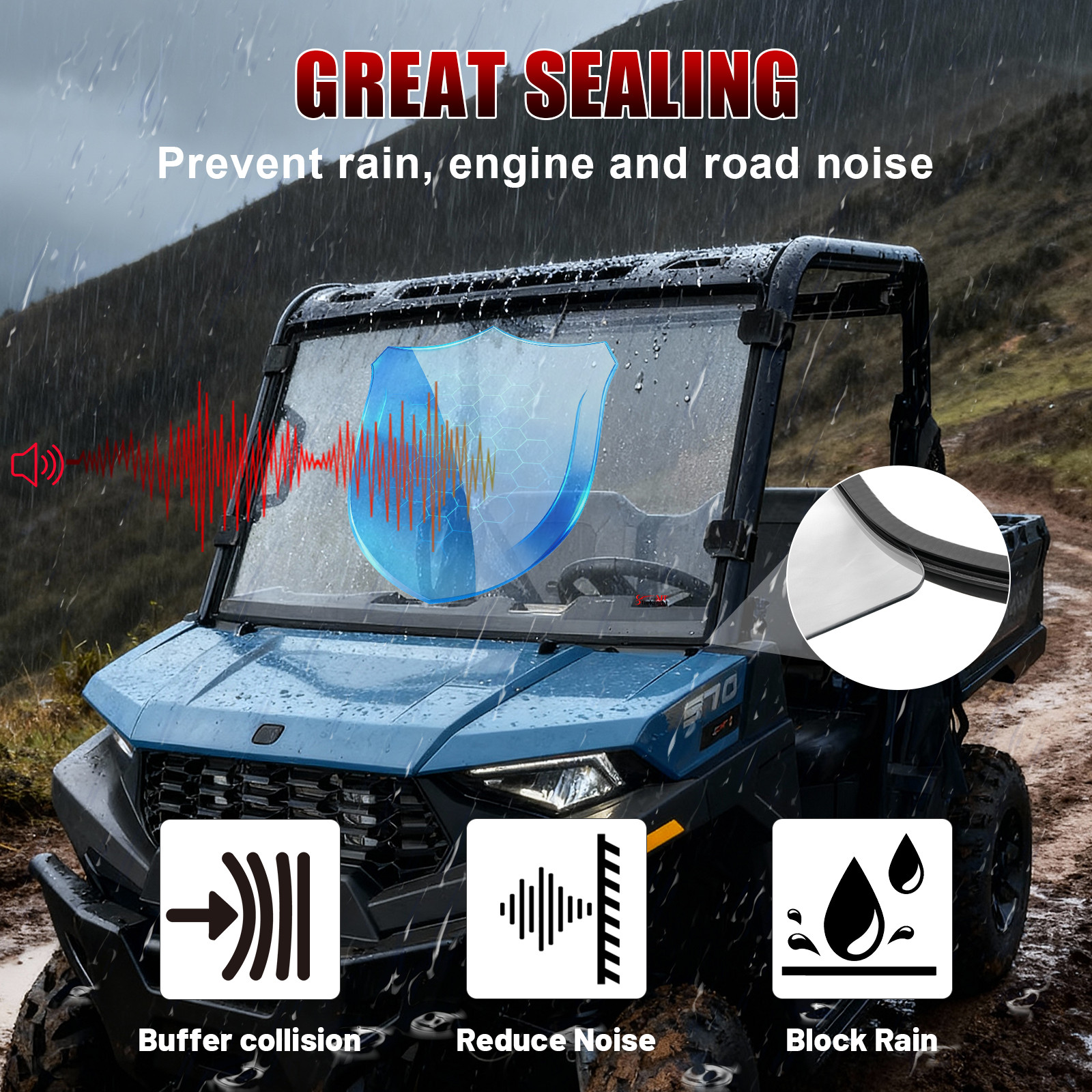 Front Windshield PC For Polaris Ranger SP 570 2022-2026/ Midsize 570 500 EV ETX