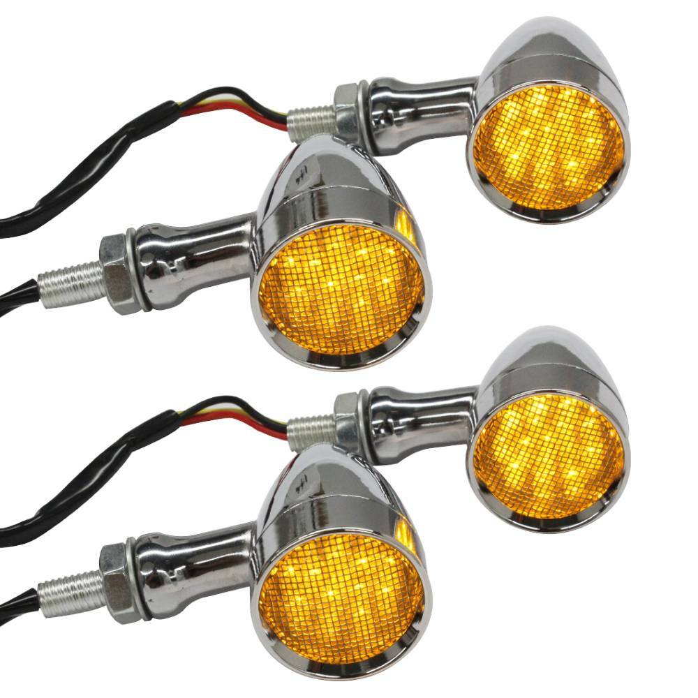 4X LED Turn Signals Blinker Light For Kawasaki Vulcan VN 2000 1700 1500 900 800
