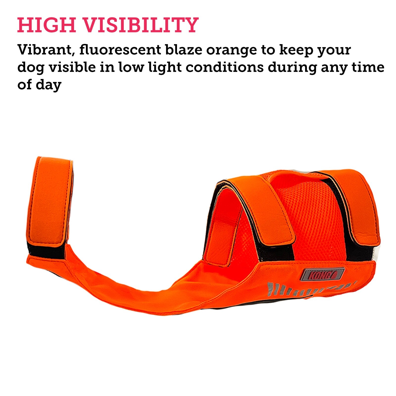 Kong Reflective Dog Hunting Safety Vest High Visibility Outdoor Walking Harness