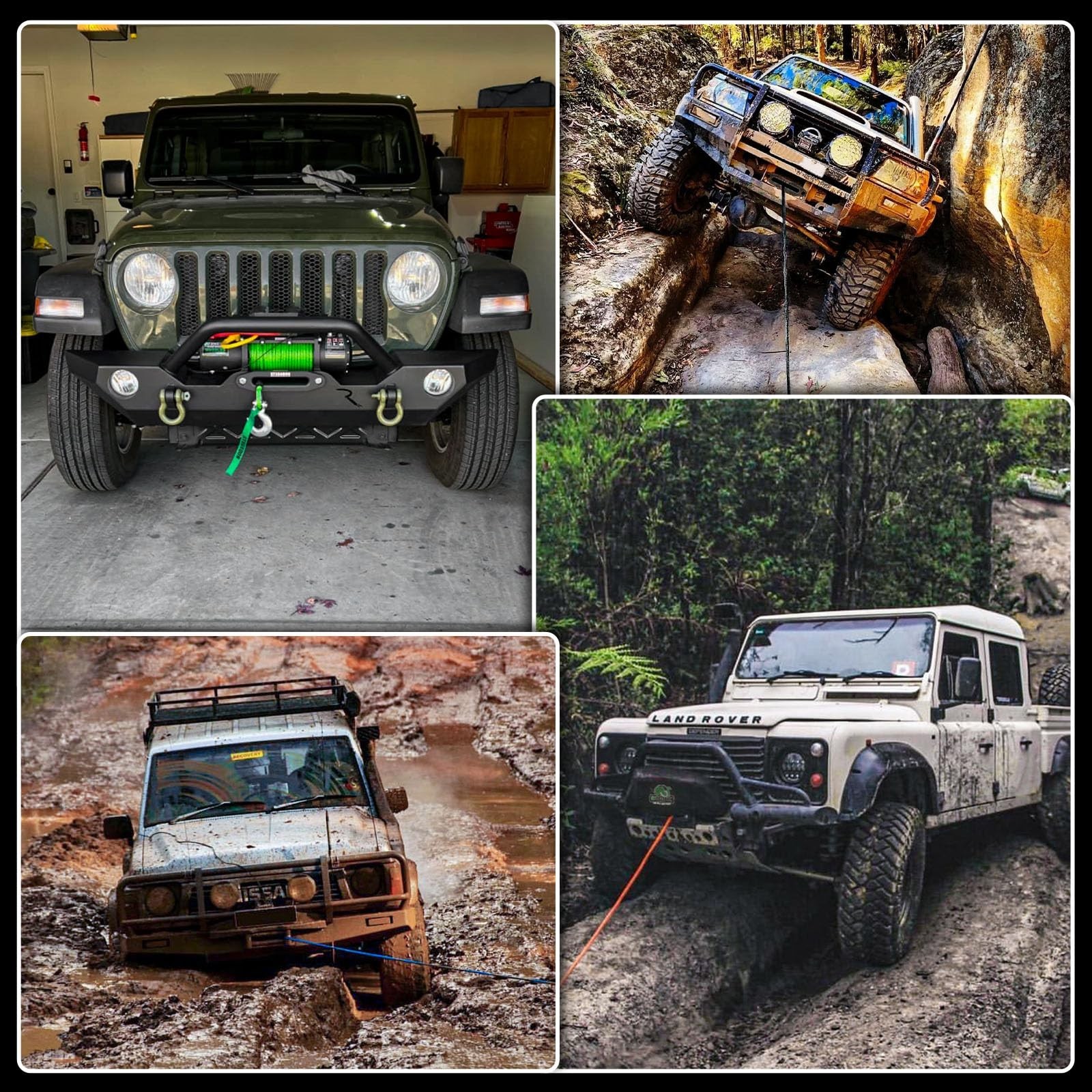 3/8" x 60ft Synthetic Winch Rope 19,854lbs Dyneema Winch Cable Line with Hook...