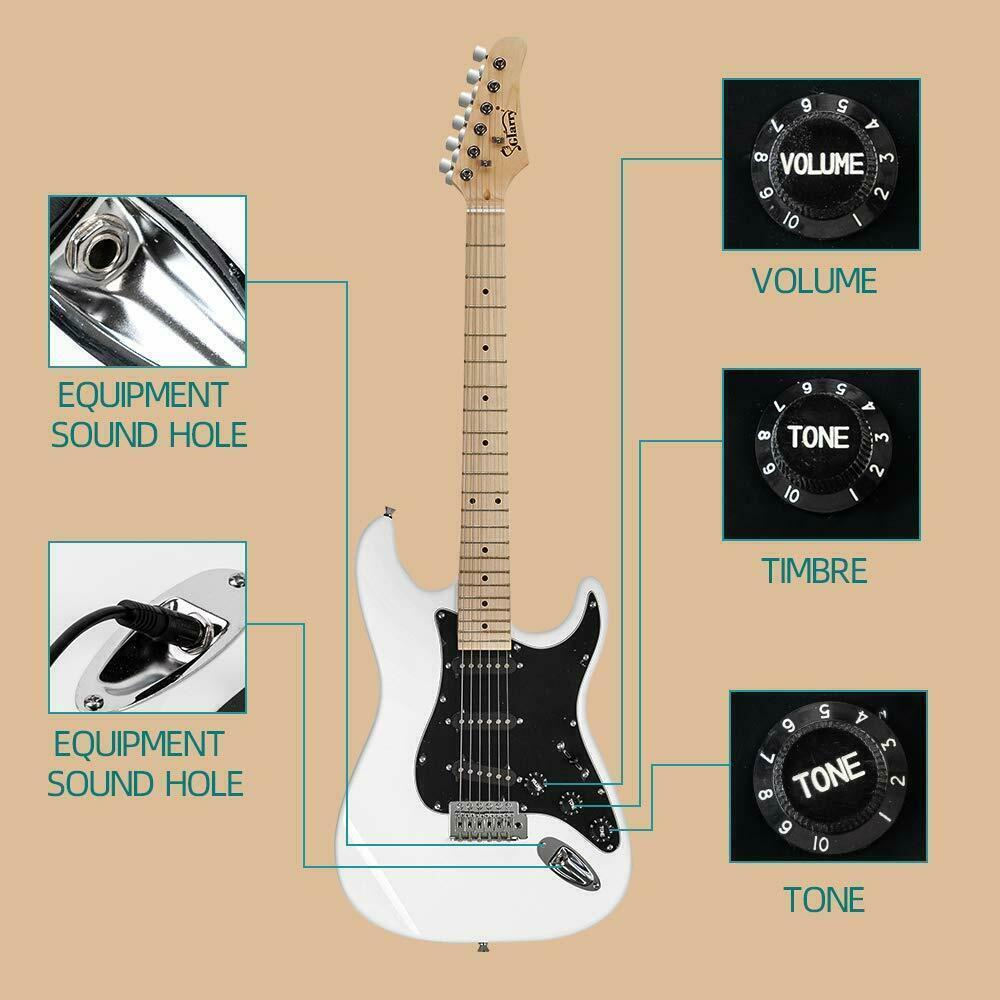 Glarry 39" Full Size Electric Guitar for Beginner with 20W Amp White