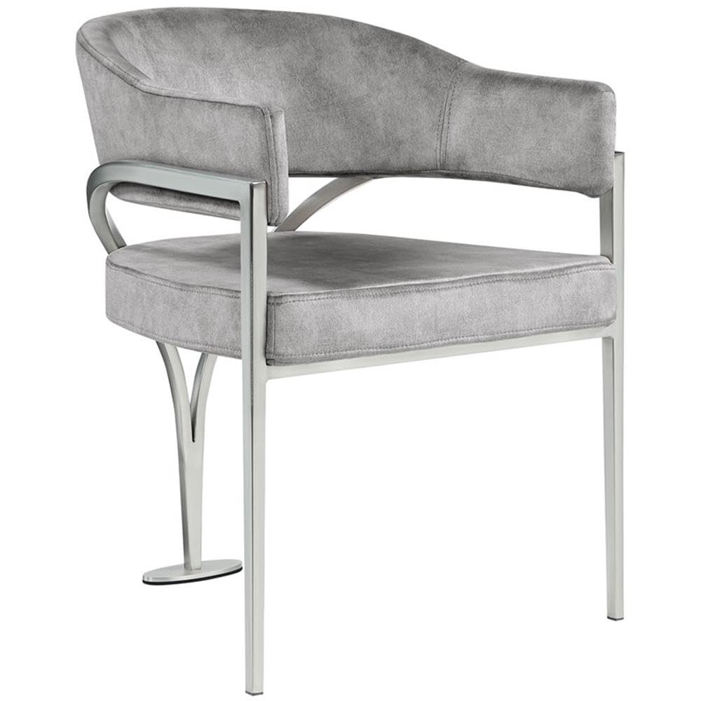 Meridian Furniture Madelyn Grey Velvet Dining Chair (Set of 2) -m