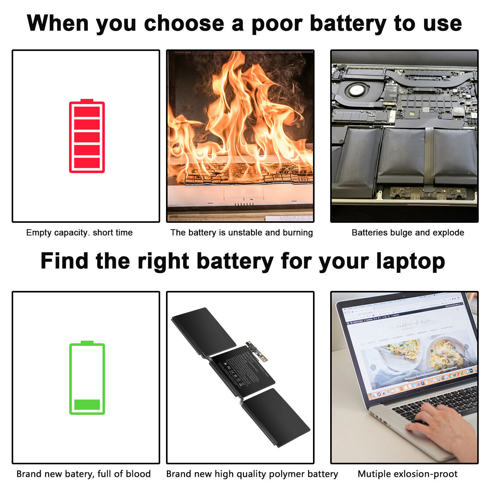 LOT A1713 A1708 Battery For MacBook Pro 13" Late 2016 Mid 2017 EMC 2978 EMC 3164