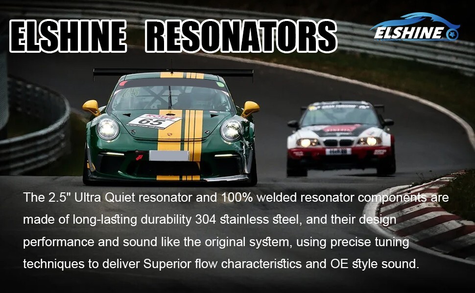 2PCS 2.5'' Ultra Quiet Muffler Resonator 2.5 in,304s Exhaust Vibrant Resonator