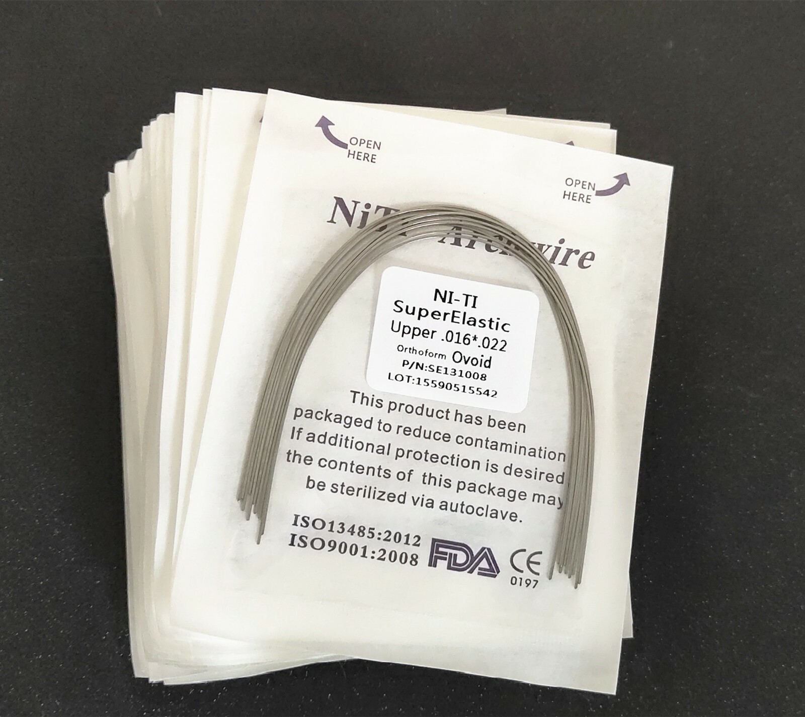 Dental Orthodontic Rectangular Super Elastic Niti Arch Wire Bows Ovoid Form