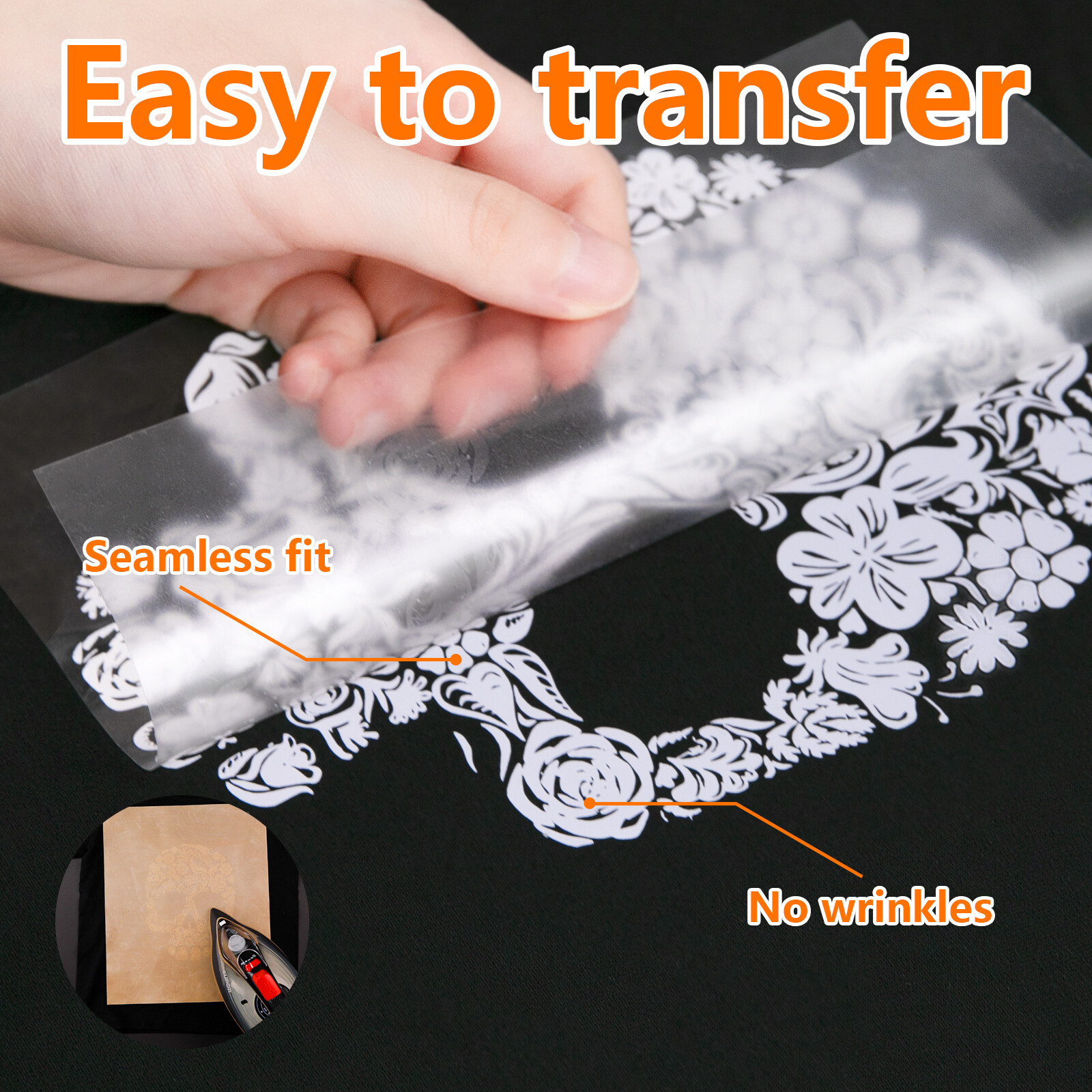 Grey Reflective Heat Transfer Vinyl HTV Iron 12" x 10FT for Cricut