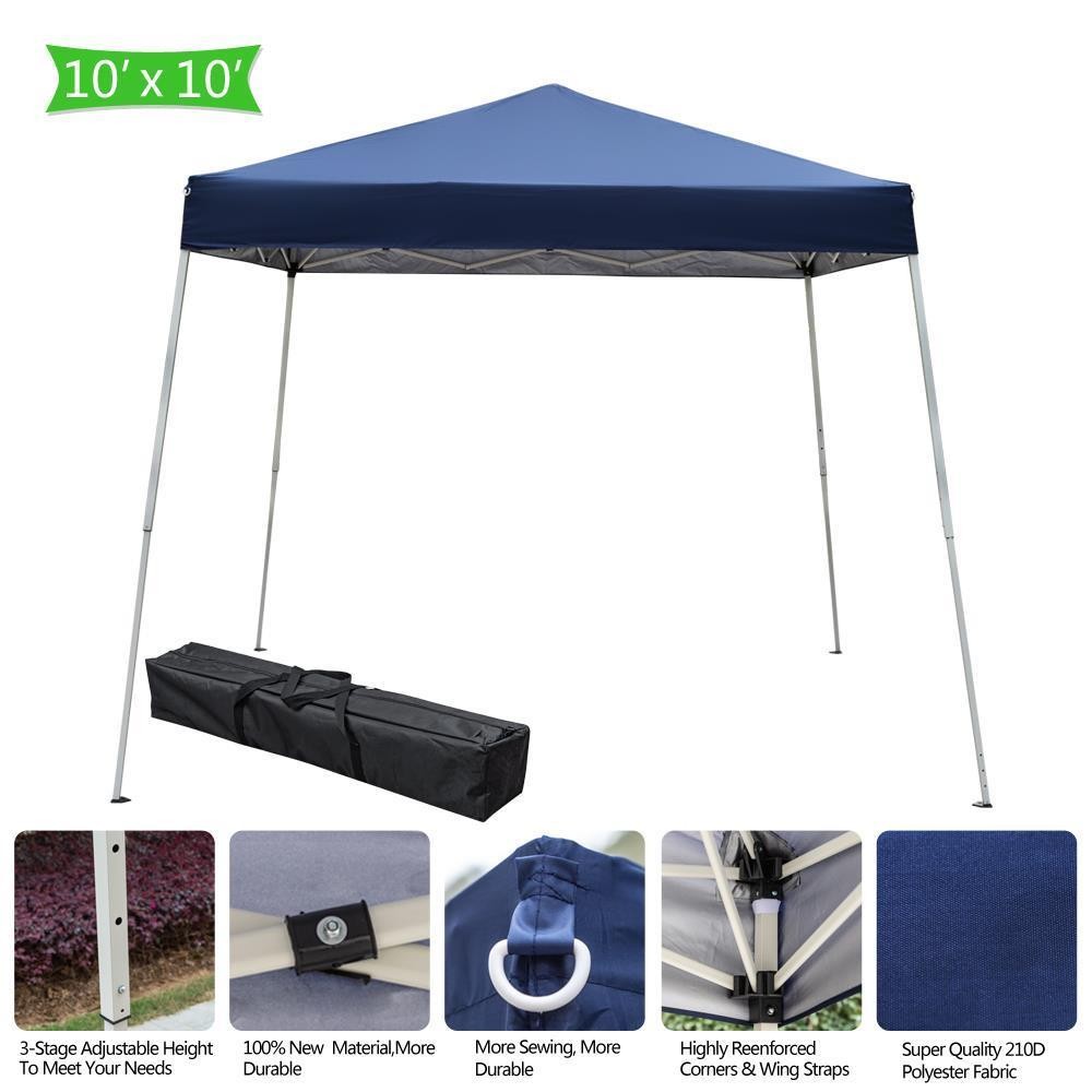 10' x 10' Pop UP Gazebo Slant Leg Canopy, Outdoor Canopy Party Wedding Tent