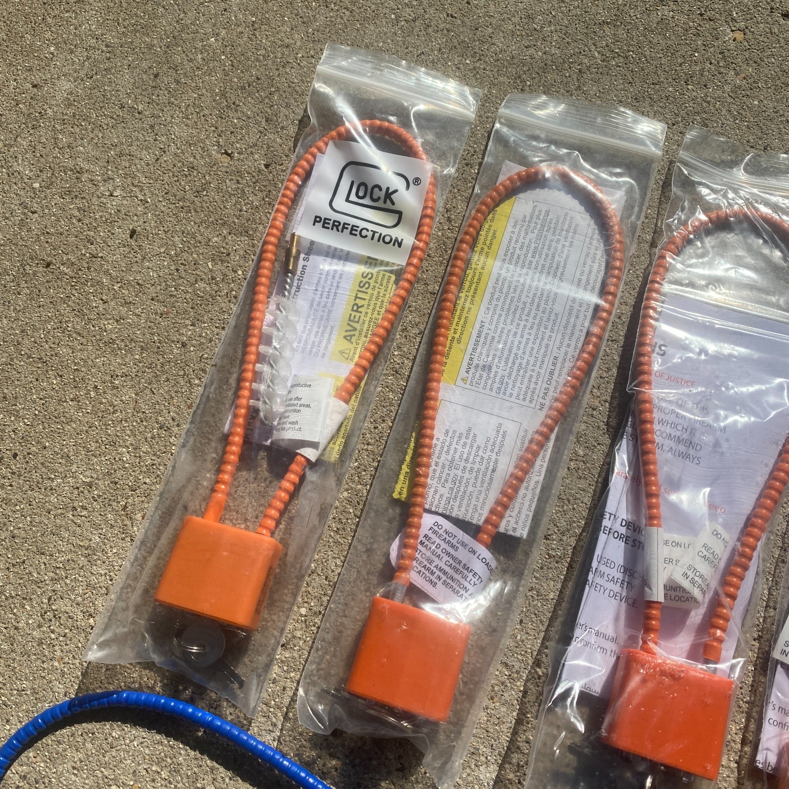 New Cable Gun Locks Lot of 7 Lock Orange Glock Ruger Walther Assortment