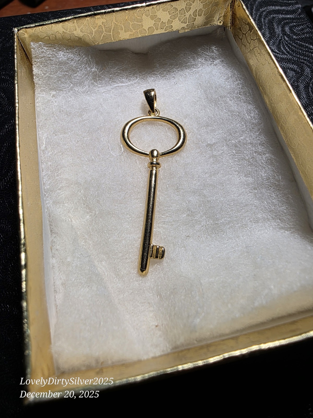 Gold Handcuff Key Antique Plated on 925 Silver ~ Pendant ~ Great PD Gift