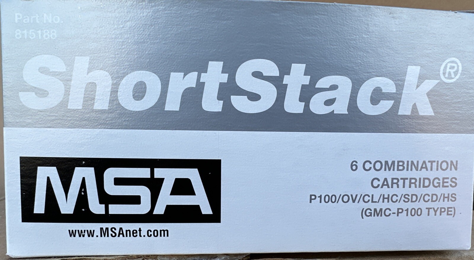 6 PACK GMC-P100 MSA 815188 Short Stack Combination Respirator Cartridges