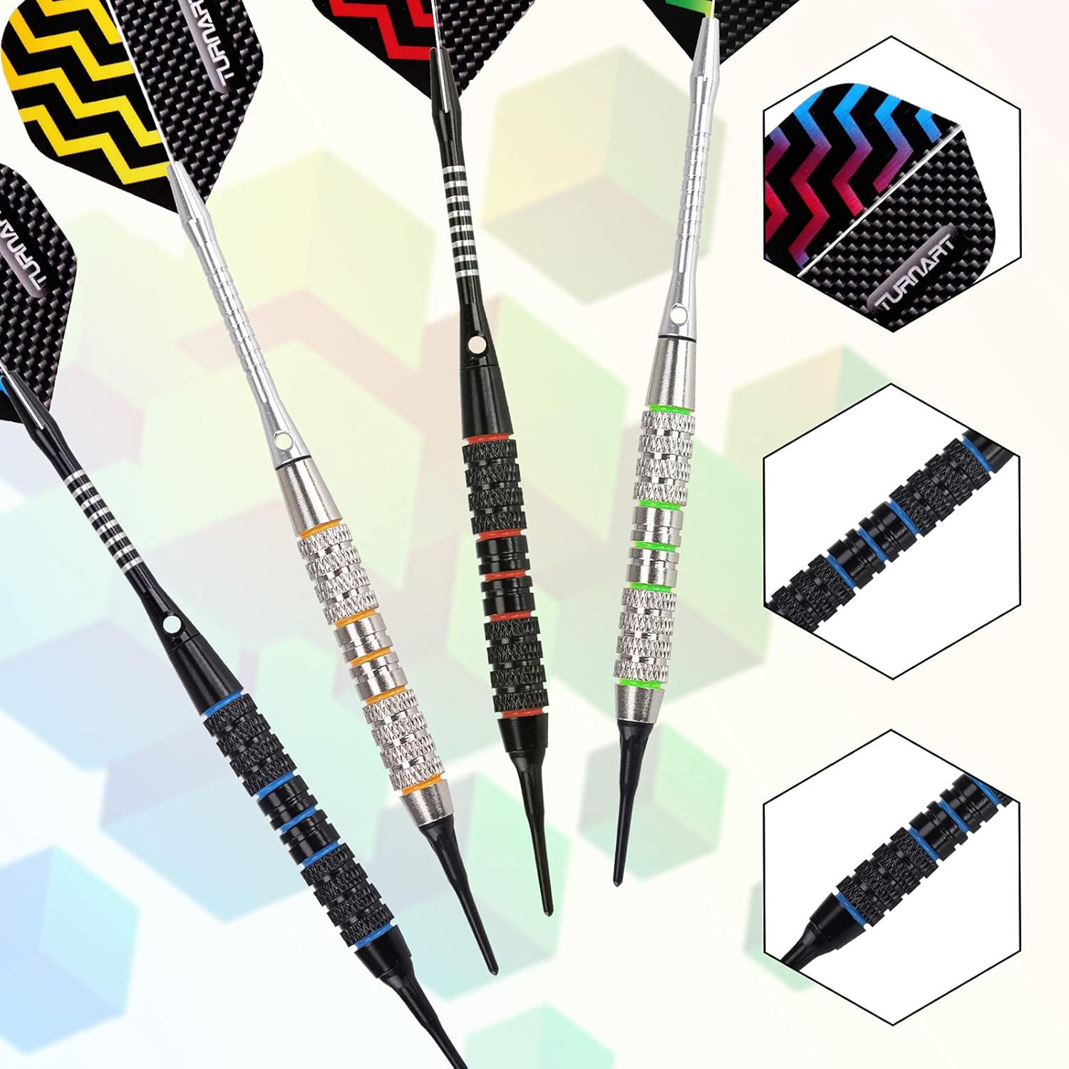 Darts Plastic Tip - Professional Soft Tip Darts Set for Electronic Dartboard 12