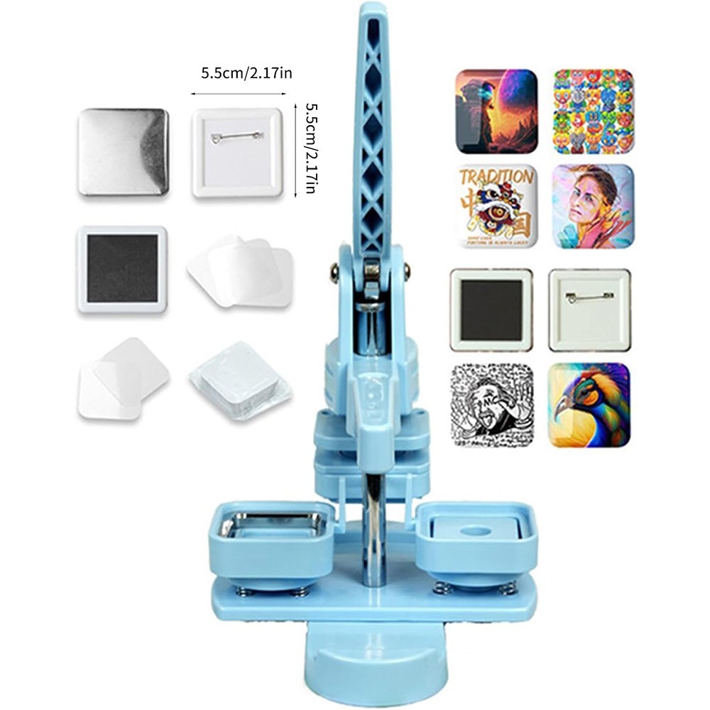 55MM/1.97" Square Button Maker Badge Button Press Machine DIY Fridge Magnet Pin