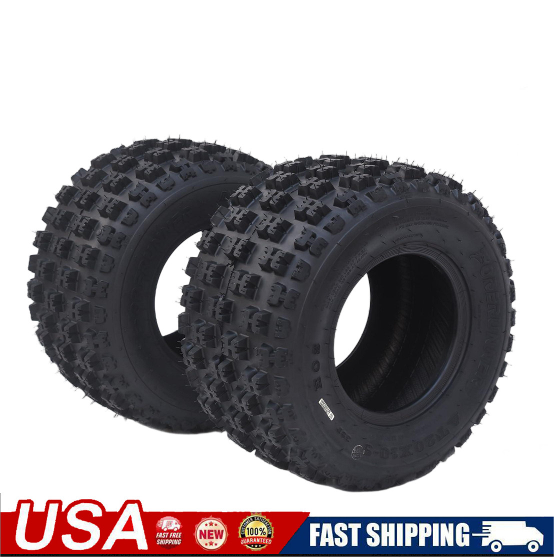 Set 2 Rear 20x10-9 ATV Tires 6PR 20x10x9 UTV Tires 20 10 9 All Terrain Tubeless