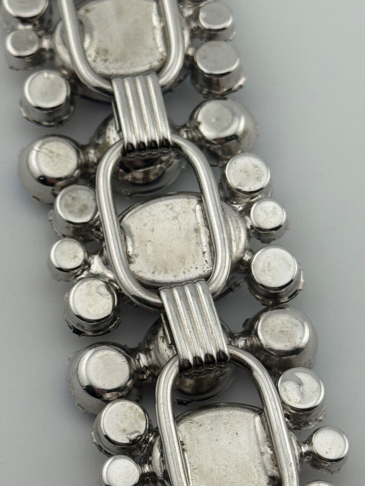 Vintage Juliana D&E 5 Link Bracelet Oval AB Aurora Borealis Rhinestone READ