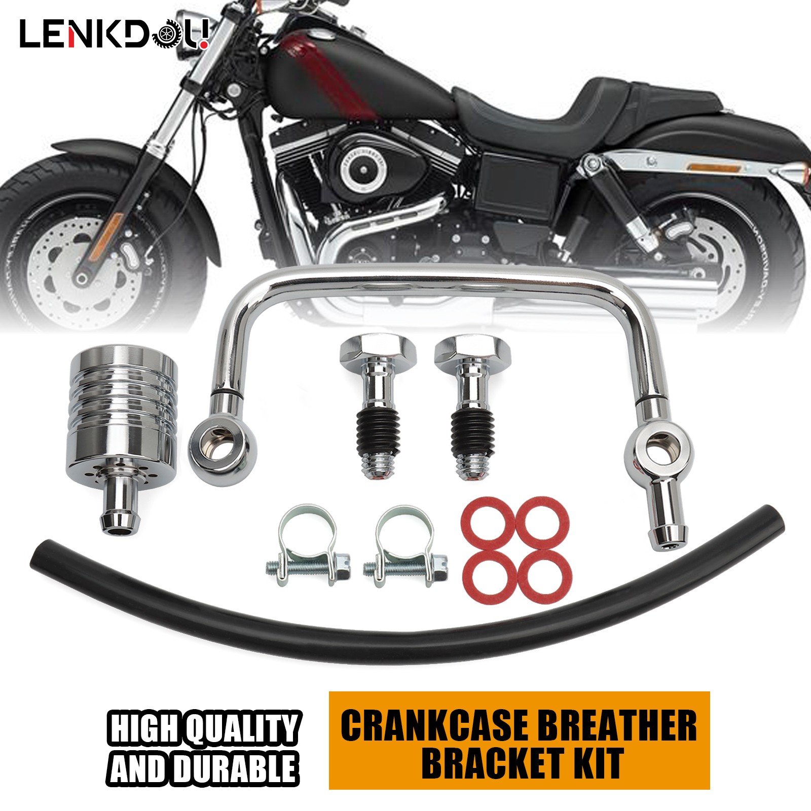 Chrome Crankcase Breather Kit For Harley Big Twin 1993-2017 Softail Touring FLST