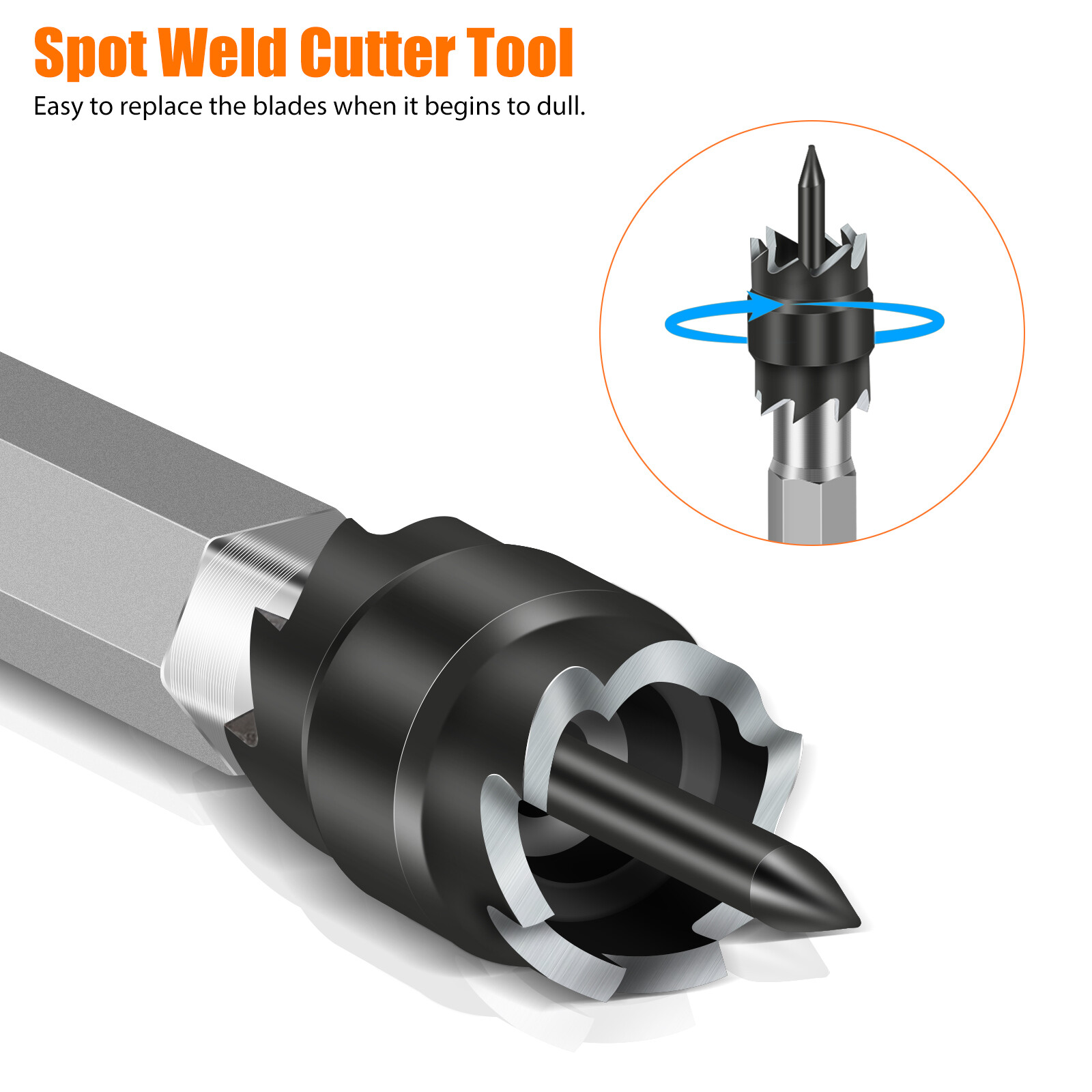14Pcs 3/8" Double Sided Rotary Spot Weld Cutter Remover Drill Bits Cut Welds Kit