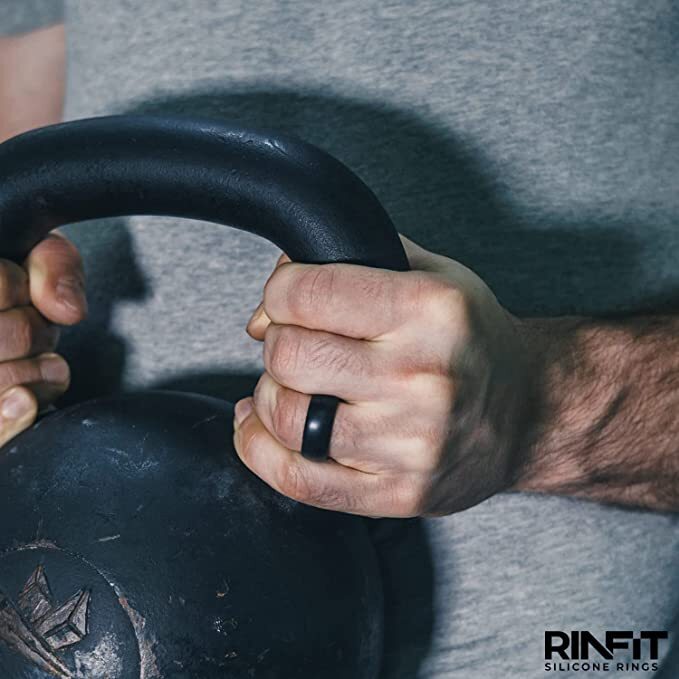 Rinfit Silicone Wedding Ring for Men - Step Edge Collection. Soft rubber bands
