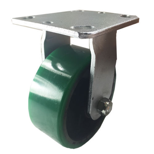 4 Heavy Duty Caster Set 4" 5" 6" Polyurethane on Cast Iron Wheels No Mark Green