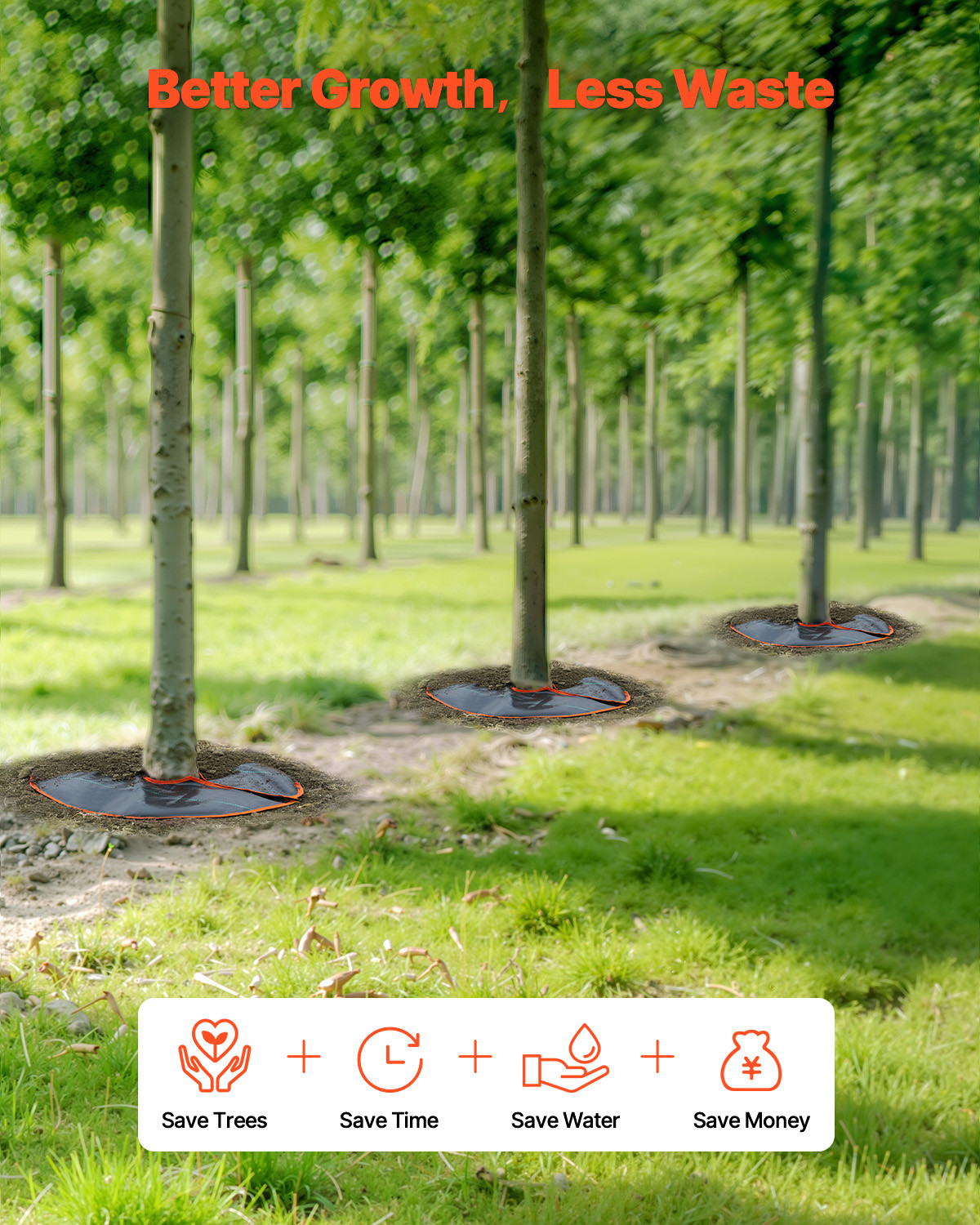 VEVOR Tree Watering Ring 4 Packs 10 Gallons Slow Release Self-Watering Tree Bag