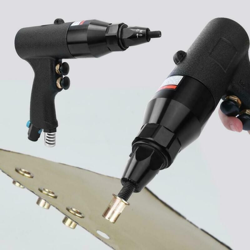 Pneumatic Rivet Nut Gun Rivnut Setting Gun Riveter Air Riveting Tool M6-M8 1/4''