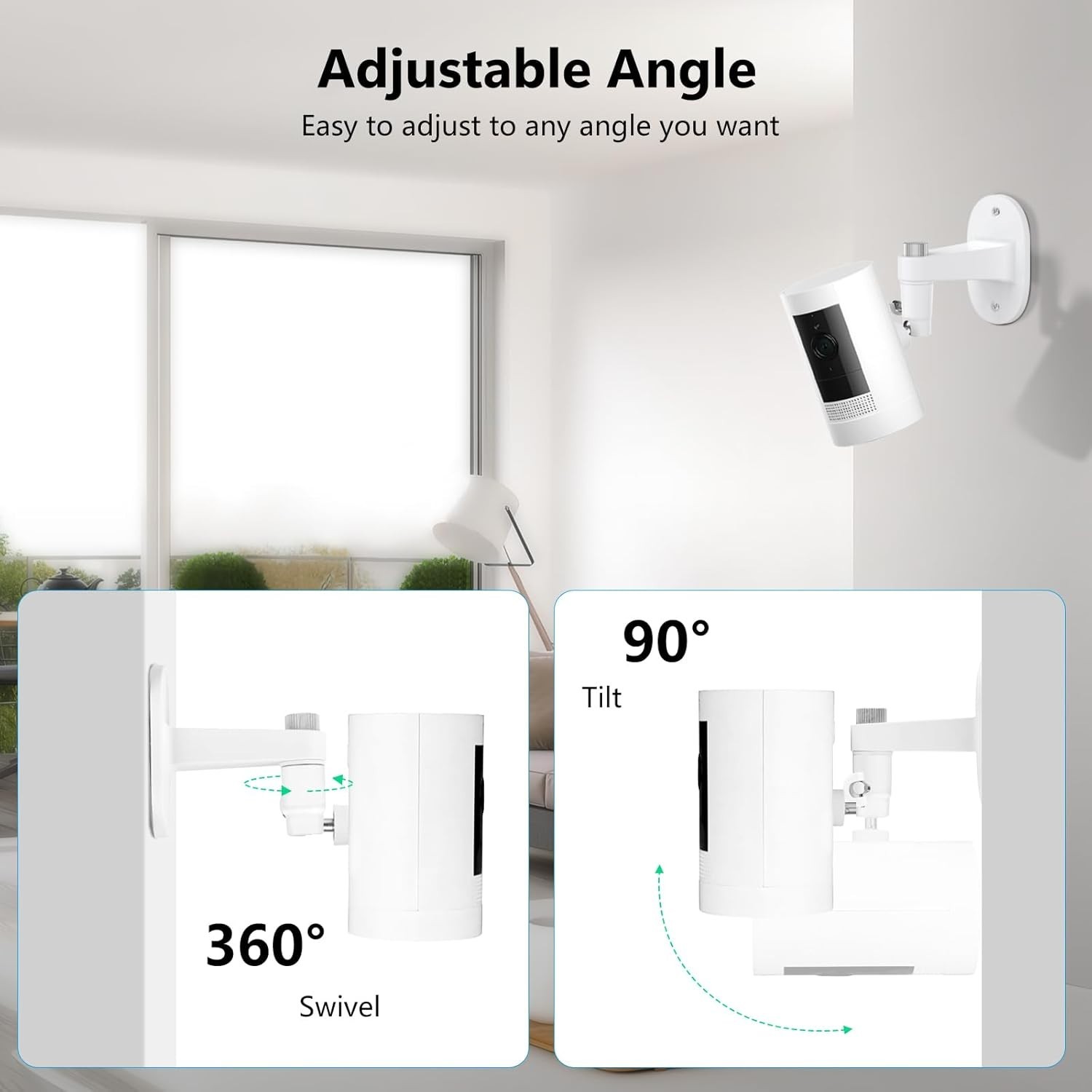 2Pack Ring Camera Wall Mount for Ring Stick up Cam & Ring Outdoor Cam Plus, 360