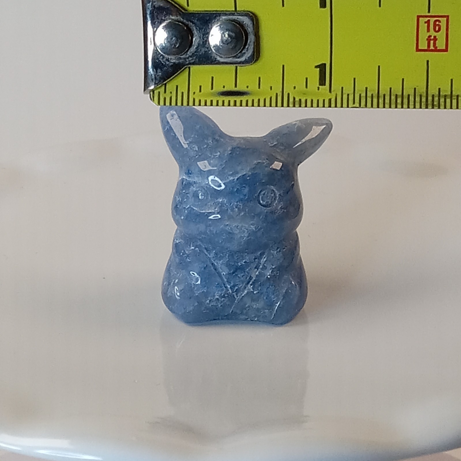 Blue Aventurine Crystal Pikachu Character Pokemon Carving 18g | D40