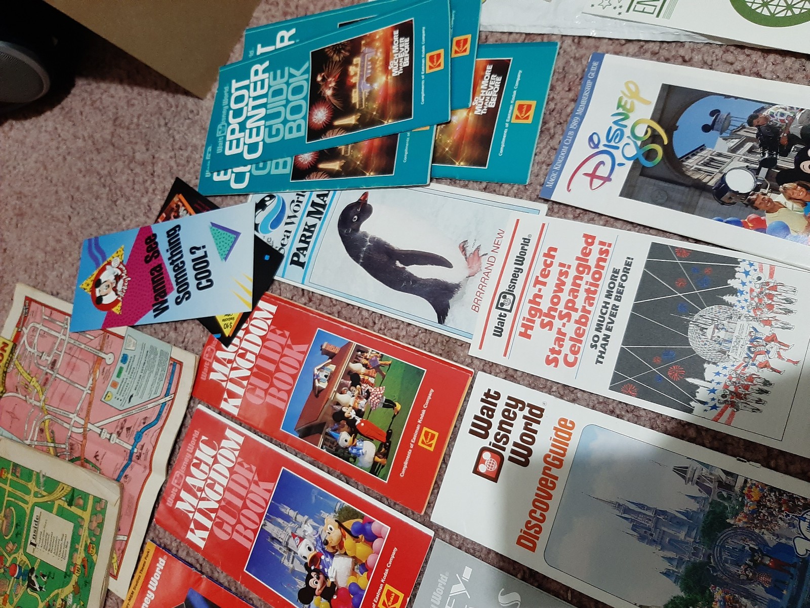 HUGE LOT - DISNEY WORLD and FLORIDA Sites - Brochures Books Souvenirs - 80s-90s