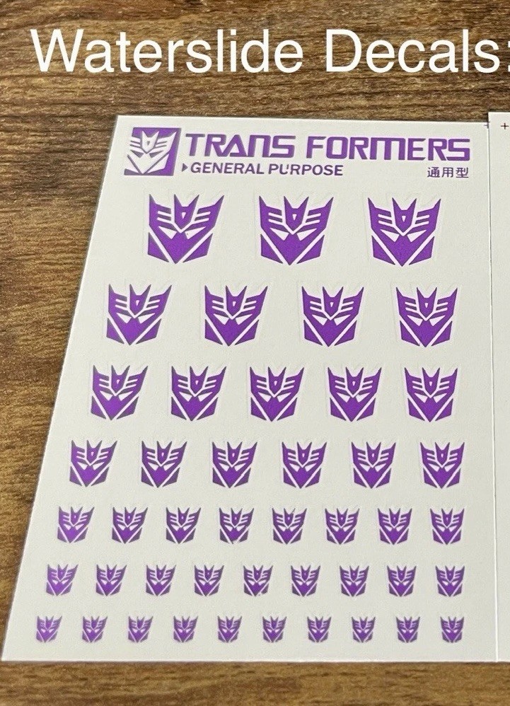 Waterslide Decals Transformers Decepticon Set Only - Metallic Color G1 Toy