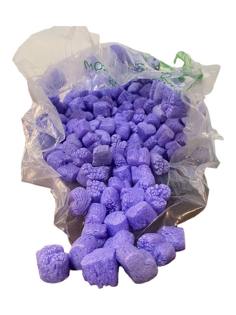FunPak Packing Peanuts Purple Hearts MiniPack .6 cu ft Biodegradable