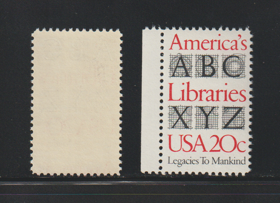 US EFO ERROR Stamps: #2015 America's Libraries: Misperf & Normal. MNH